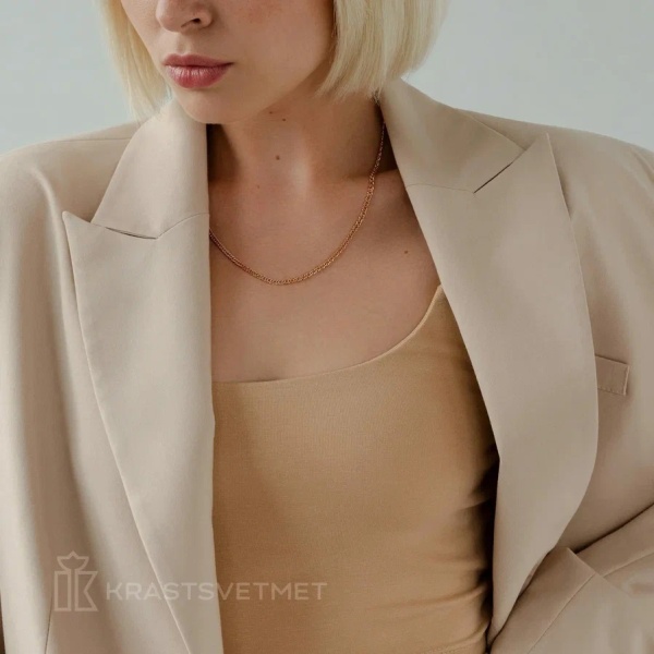 Цепь из красного золота 585, плетение «Ромб двойной»